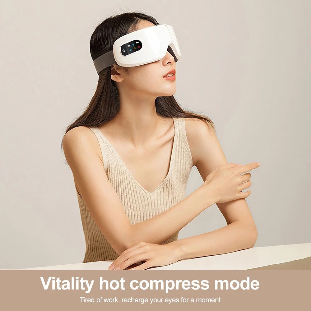 Eye Massager with Heat - Bluetooth Music Heated Eye Mask for Relax & Strain Relief