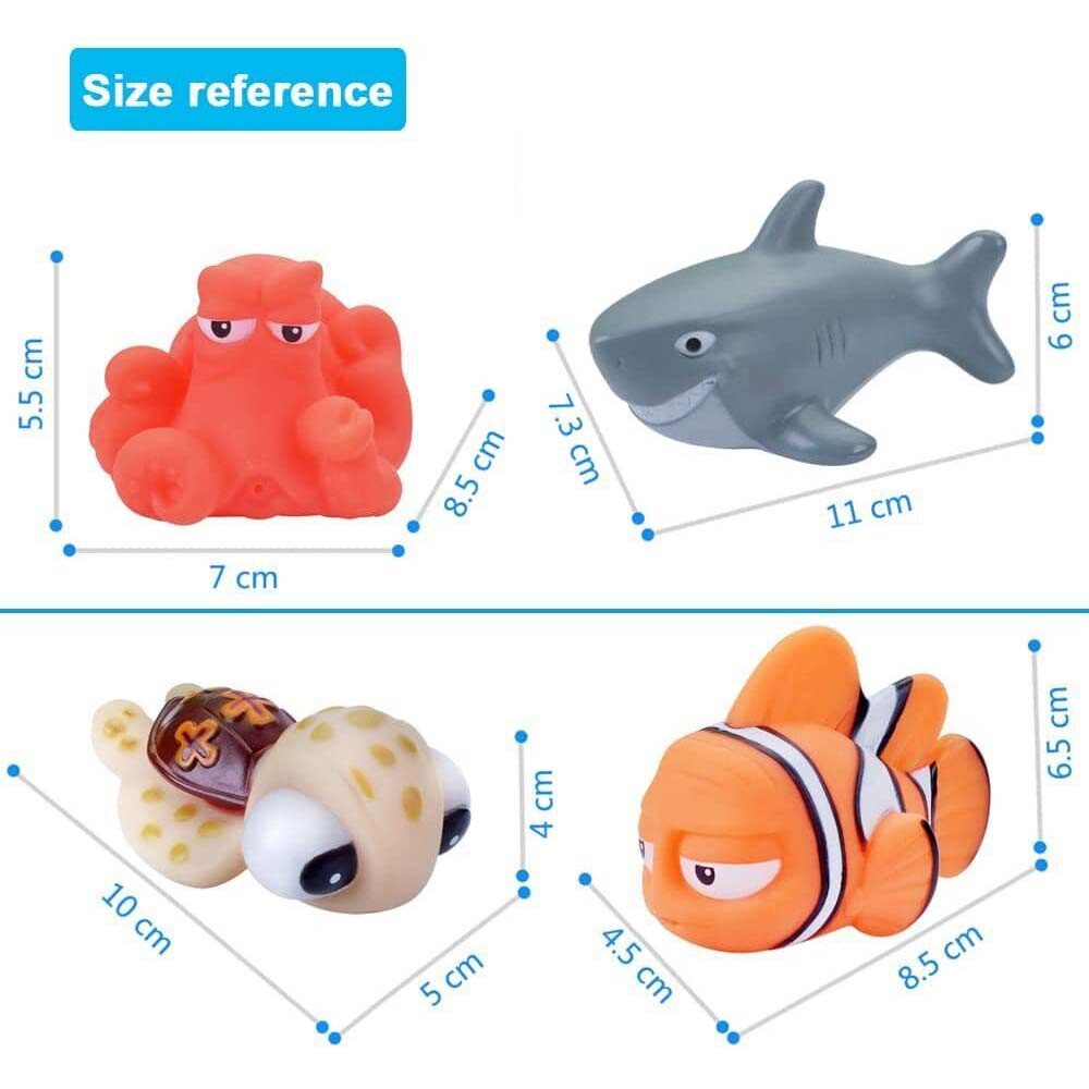 8PCS Sea Animal Bath Toys – Floating Squirt Toy Set for Bathtub Fun