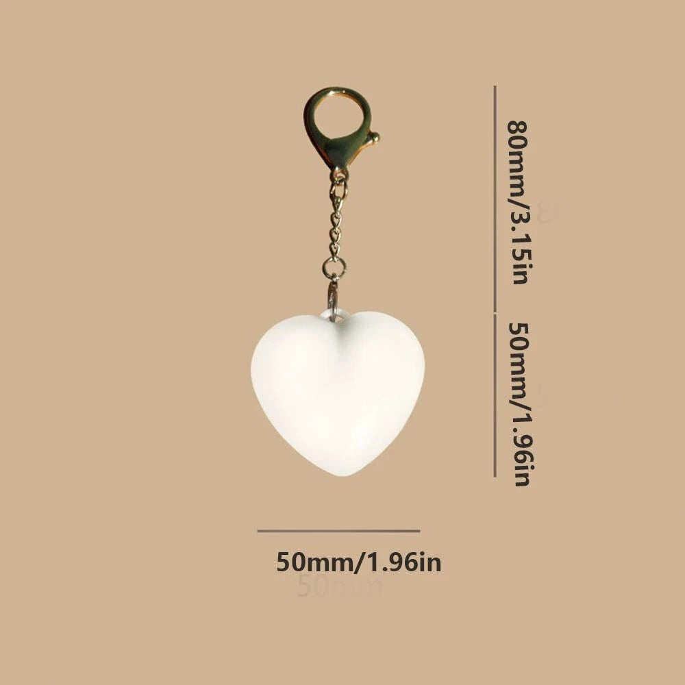 2x Rechargeable Heart Shape LED Light - Touch Sensitive Bag Keychain Flashlight