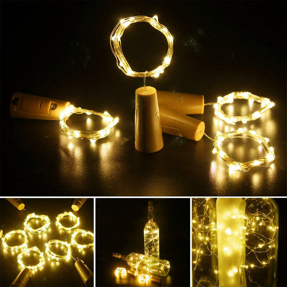 10-Pack LED Fairy Bottle Lights Copper Wire String Lights with Cork Stoppers for Wine Bottle & DIY Decor
