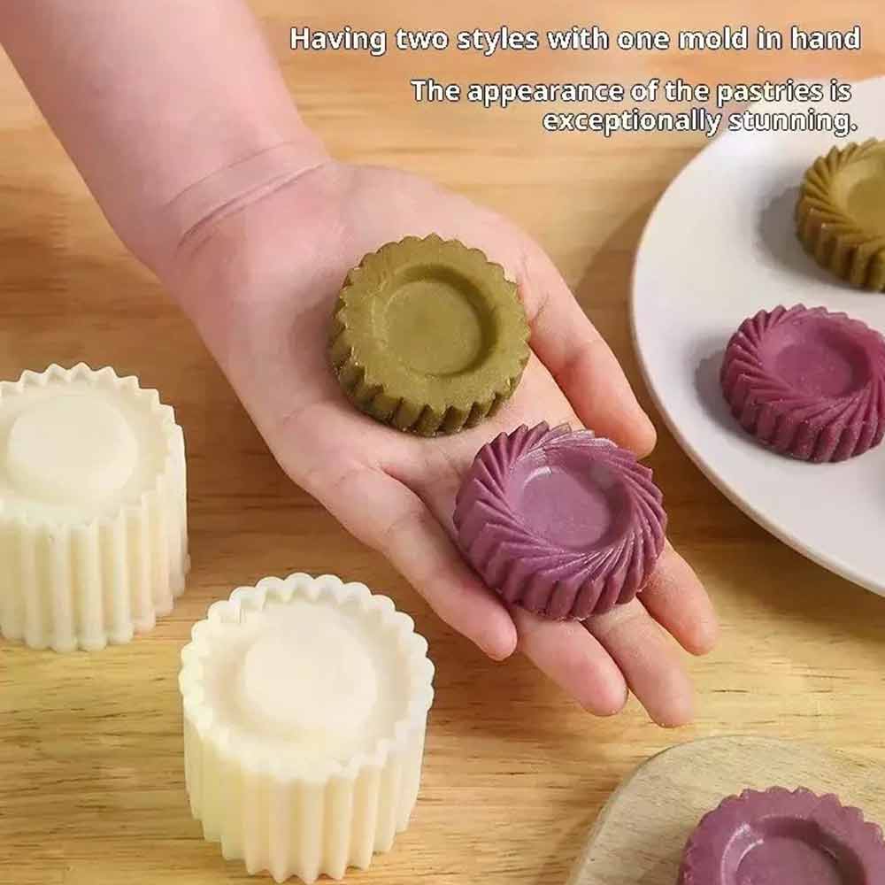 Double-Ended Pastry Mold – 2PCS 2-in-1 Press-Type Mooncake & Cookie Mold