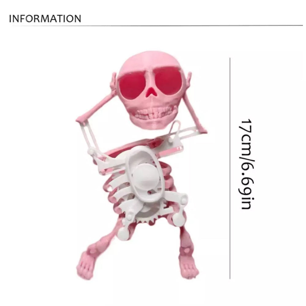 Self-moving Skull Swinging Bobblehead 3D Dancing Skeleton Toy Clockwork Spring