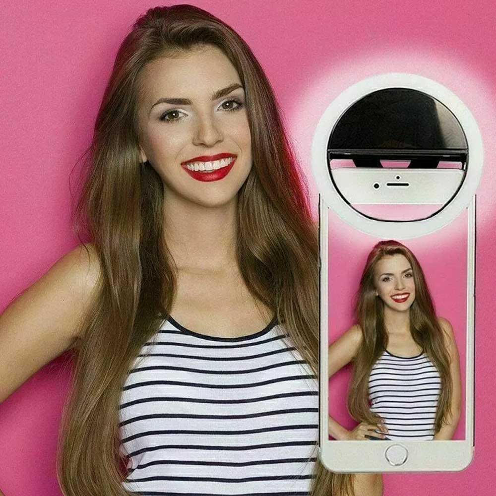 Selfie LED Light Ring Flash Clip Rechargeable Camera For Phone & iPhone Tablets