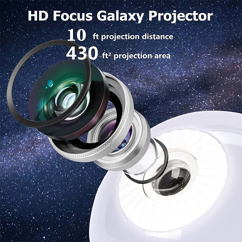 7in1 HD Galaxy Planetarium Projector Night Light with Nebula Moon Planets Aurora