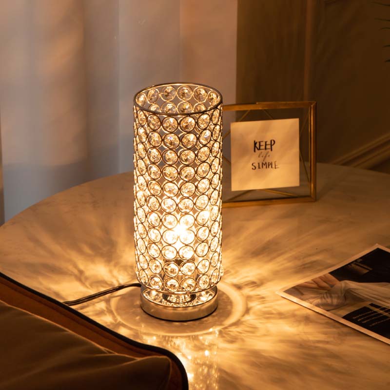 Crystal Bedroom Nightstand Light Bedside Table Lamp Home Decor Desktop Lamp