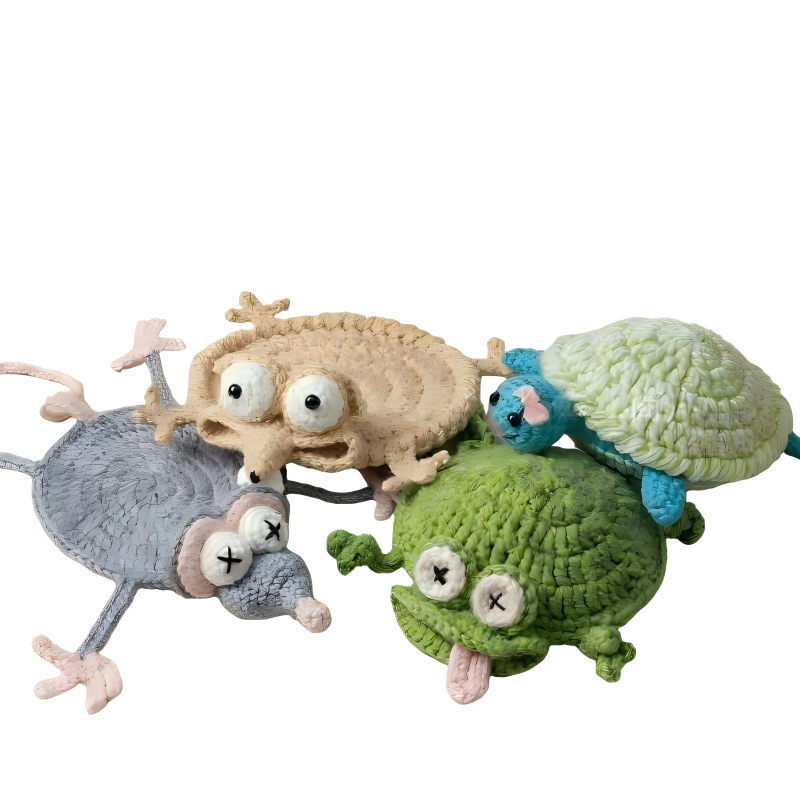 Handmade Crochet 3D Animal Coaster – Cute Knitted Mug Rug, Round Drink Cup Mat