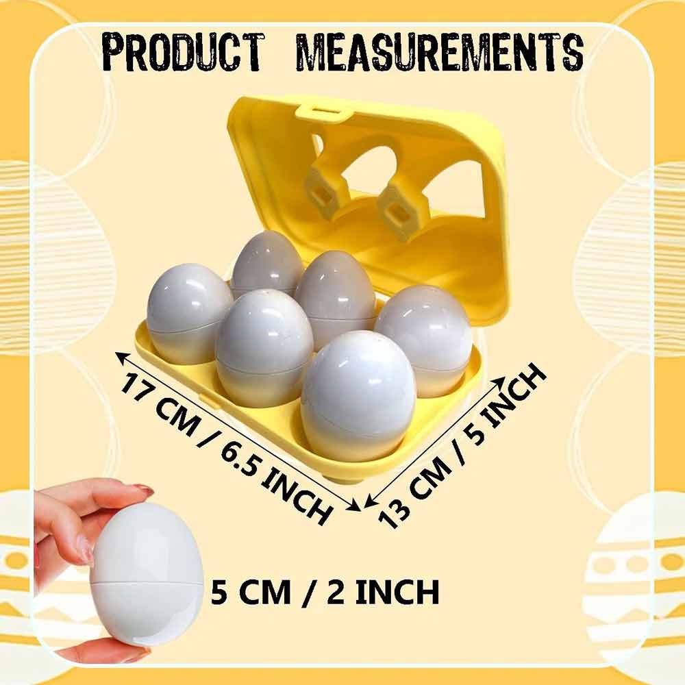 6-Piece Matching Eggs – Colour Number Sorter, Montessori Sensory Puzzle