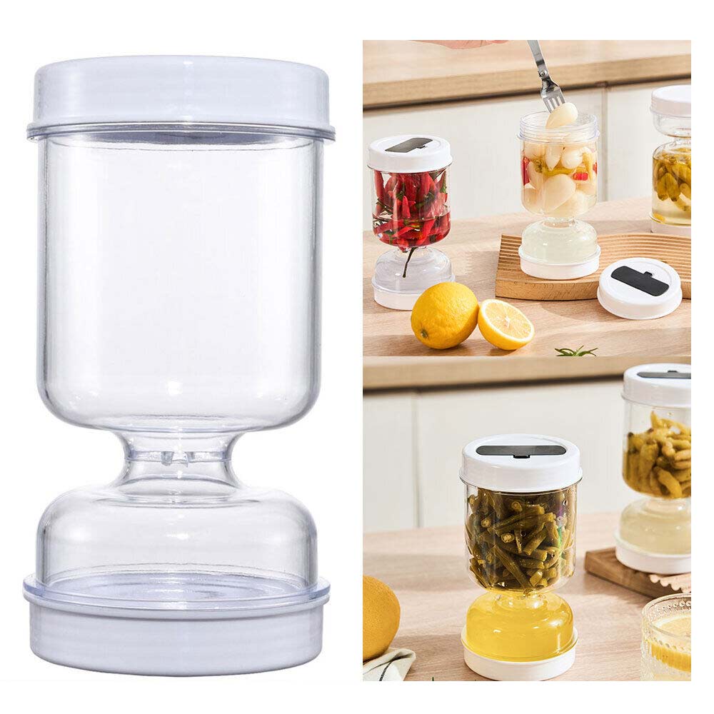 Pickle Jar Hourglass Can Dry Wet Separation Flip Airtight Food Storage Container
