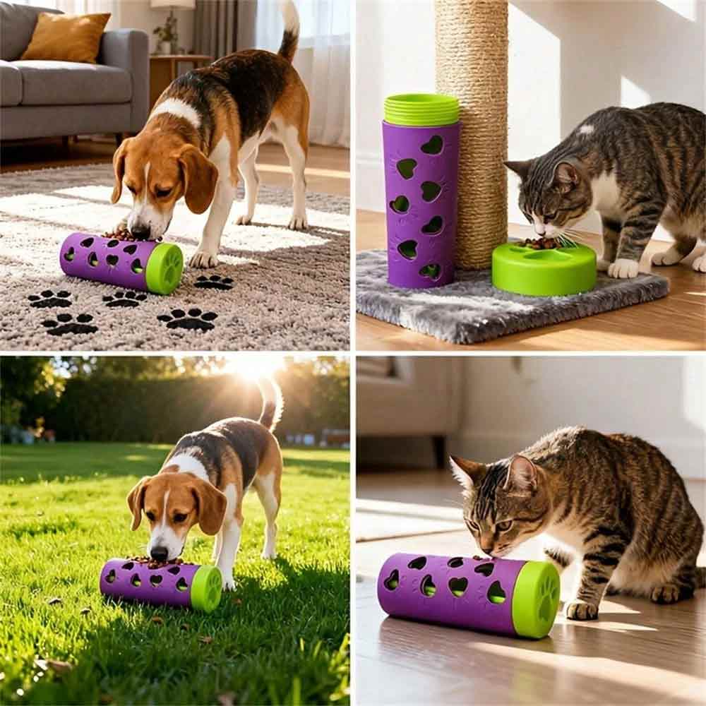 Rolling Pet Treat Dispenser – Interactive Toy for Dogs, Puppies & Cats,
