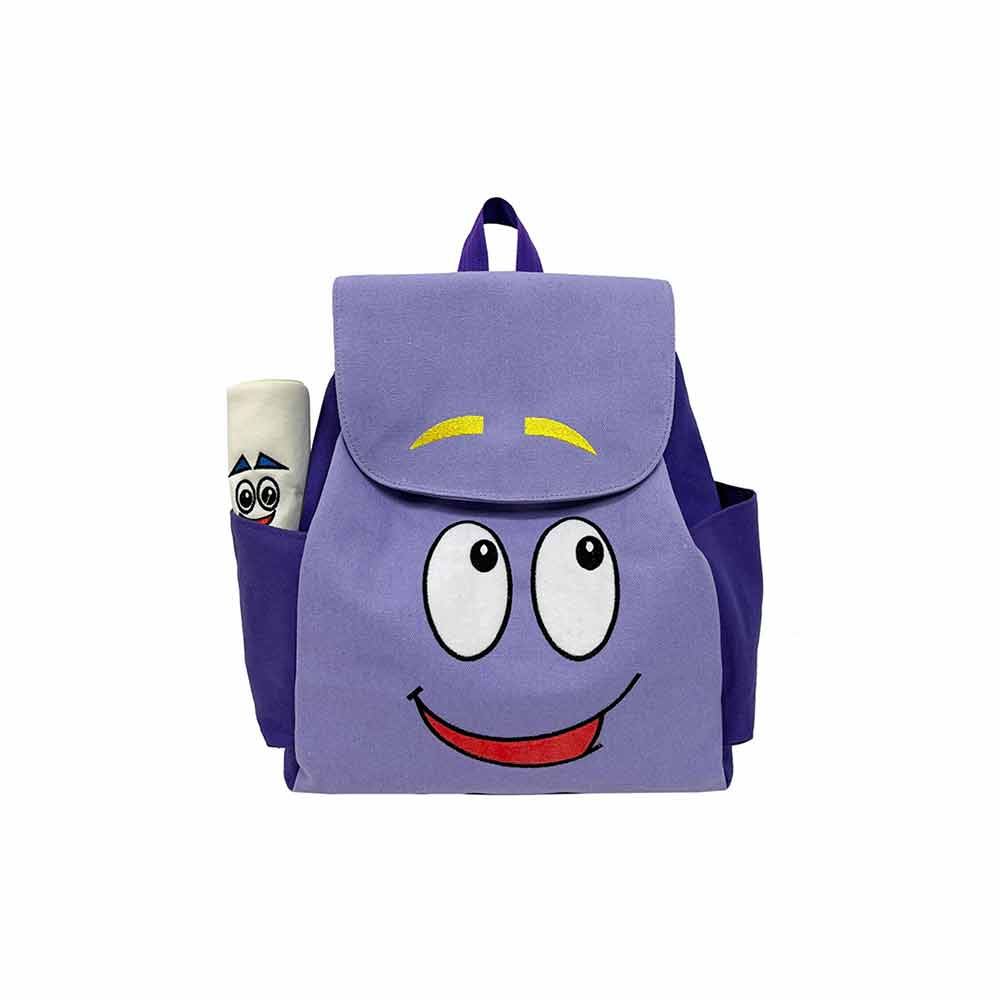 Dora the Explorer Plush Backpack with Interactive Map – Purple Kids Adventure Bag for School & Dress-Up