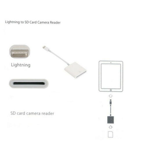 8Pin to SD Card Camera Reader Adapter for iPhone XR XS max X iPad Pro Mini