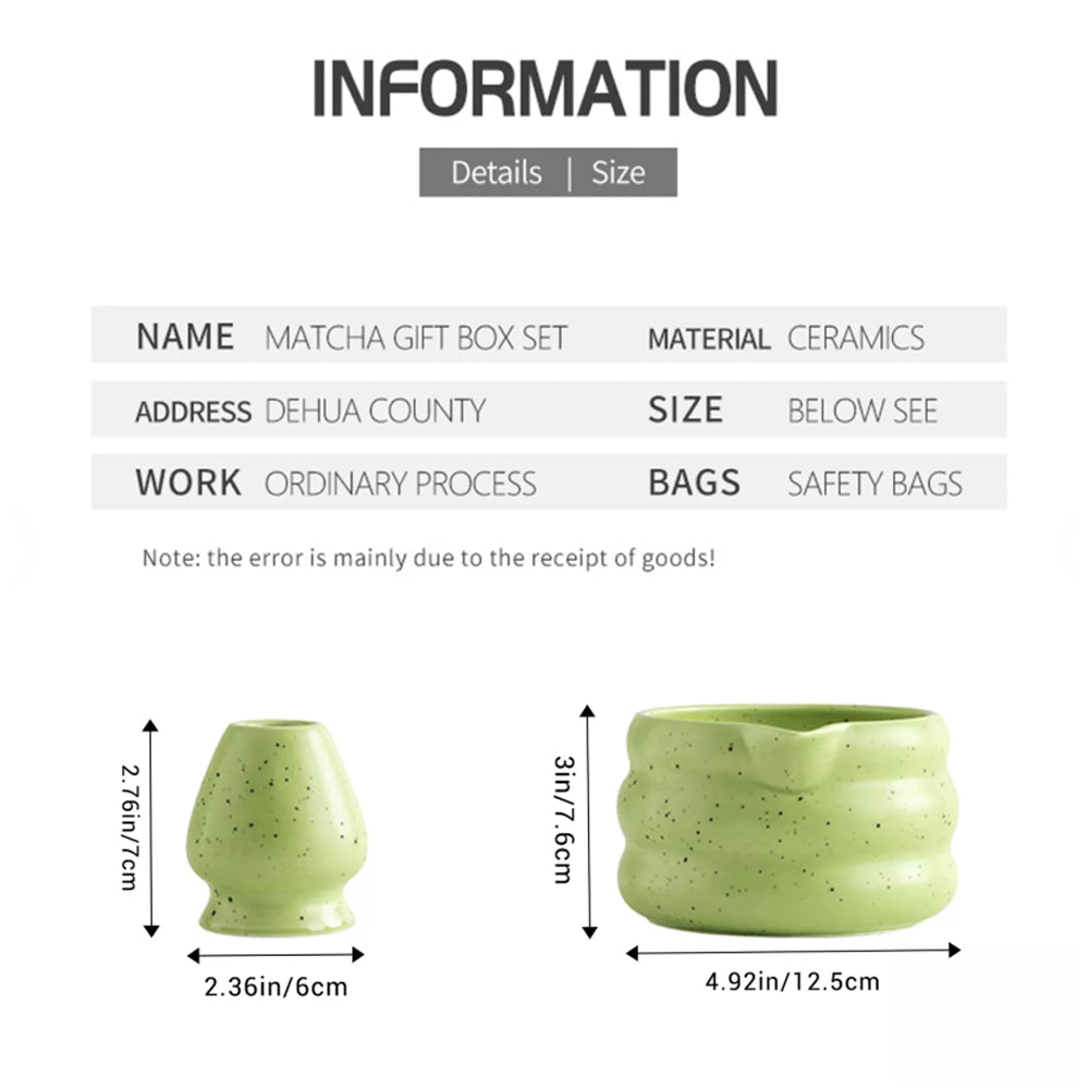 Matcha Making Tool Set Bamboo Tea Whisk Tea Scoop Bowl Ceramic Tea Whisk Set