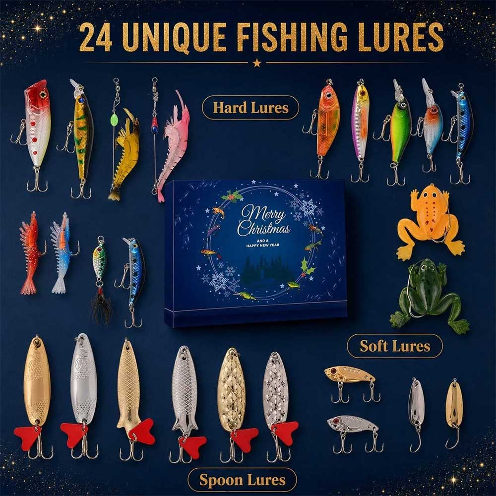 2026 Christmas Fishing Advent Calendar – 24 Days of Assorted Lures