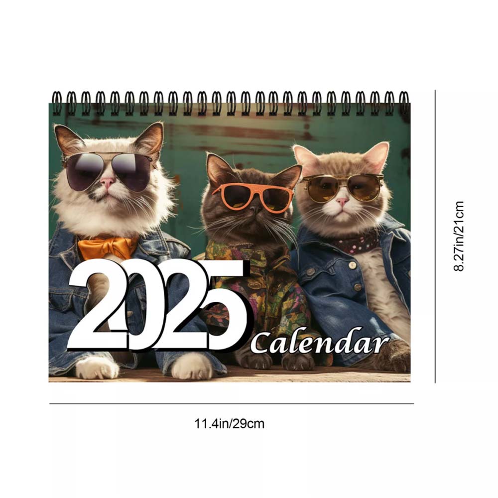 Stylish Cats Wall Calendar 2025, 12 Month Calendar, Hanging Calendar for Cat Love, Home Office Wall Calender