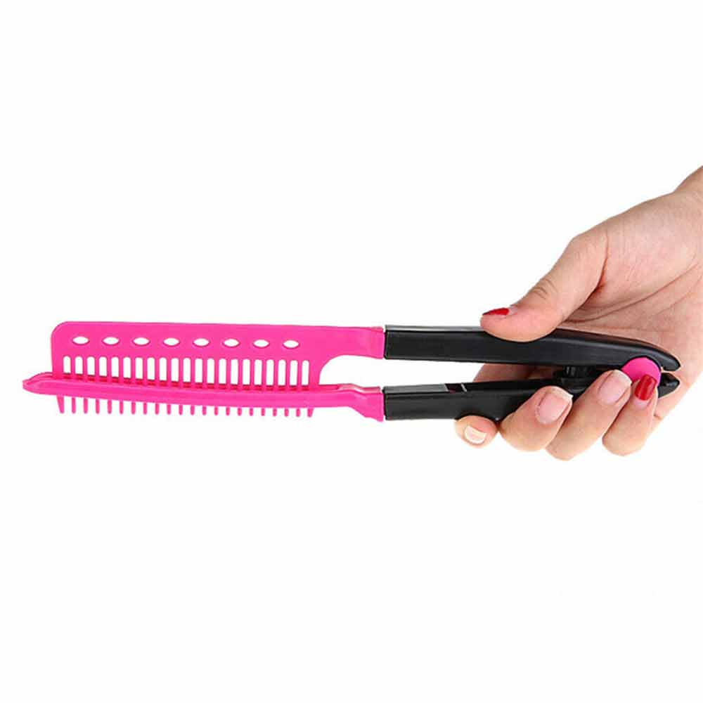 5X Hair Hairdressing Folding Salon V Comb Styling Straightening Brush Straighten
