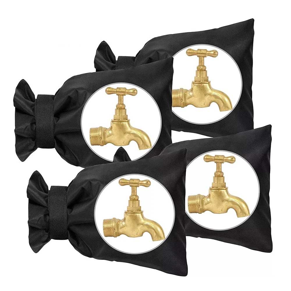4-Pack Outdoor Tap Cover - Frost Protection Thermal Jacket for Faucets
