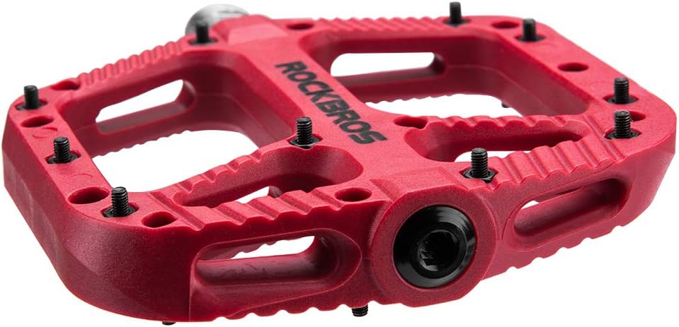 ROCKBROS Bike Pedals Nylon Composite Bearing 9/16" MTB Wide Flat Platform