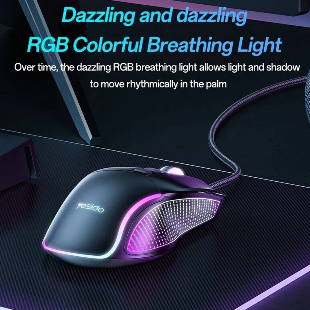 RGB Gaming Mouse Wired 7200 DPI - 6 Programmable Buttons Optical Sensor PC Laptop