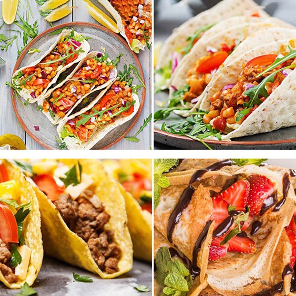 Taco Shell Maker Press Tortilla Fryer Tong Plated Steel Kitchen Rack Food Clip