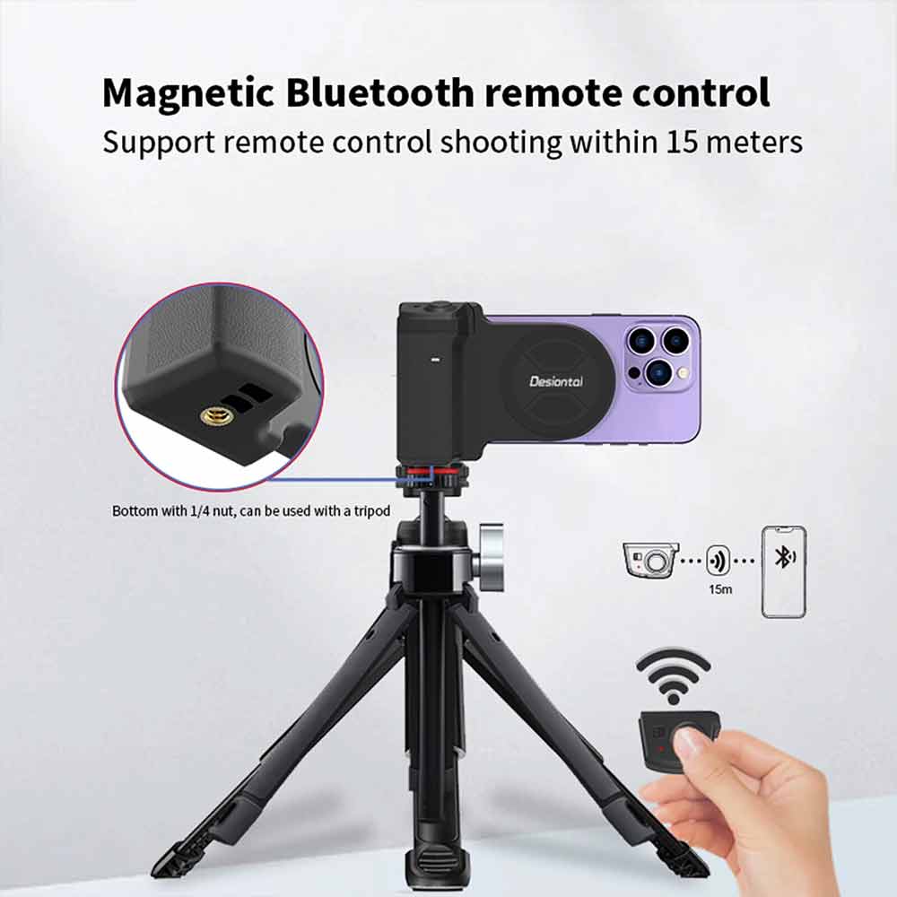 360° Magnetic Phone Grip – Universal Selfie Remote Camera Holder Bracket