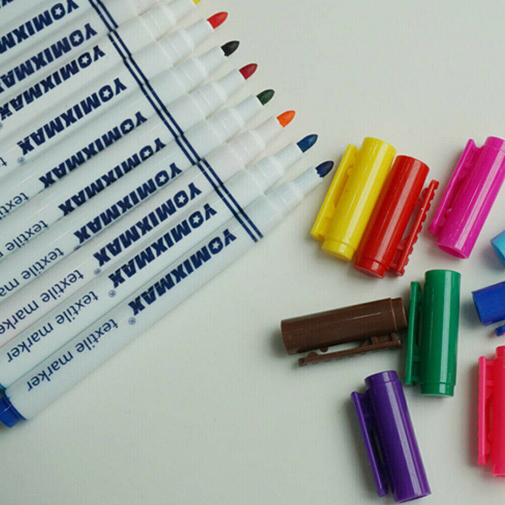 12Colors Fabric-Markers-Permanent-Pen-Paint-Clothing-Textile-Dye-T-Shirt-DIY-Set