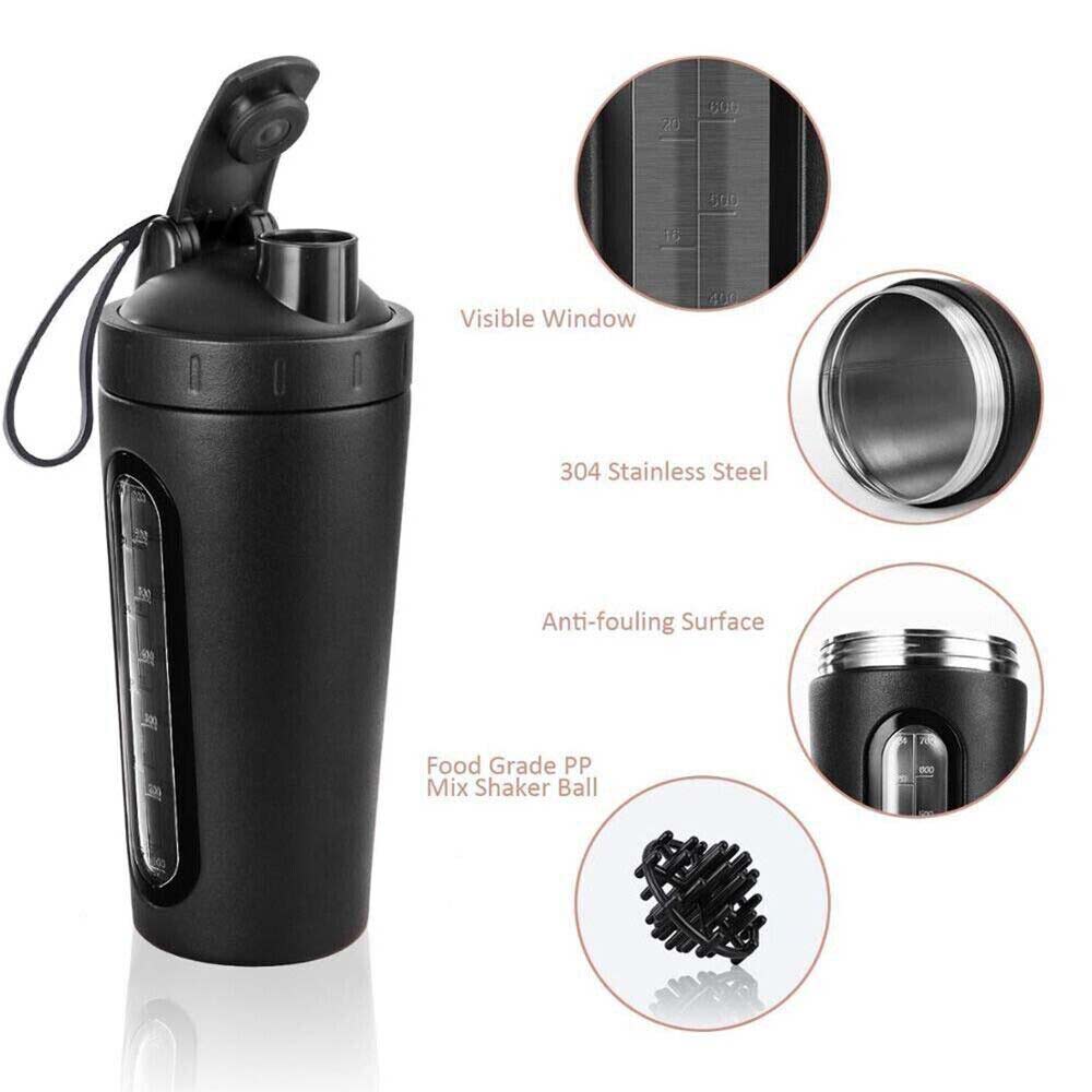 700ml Protein Powder Shaker Mixer Cup Scale Milkshake Drink Shake Bottle Sport