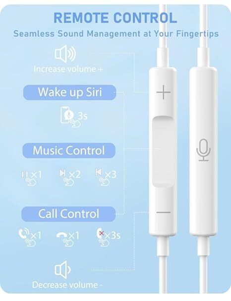For iPad iPhone X 7 8 11 12 13 14 Pro Max Wired Bluetooth Earphones Headphone