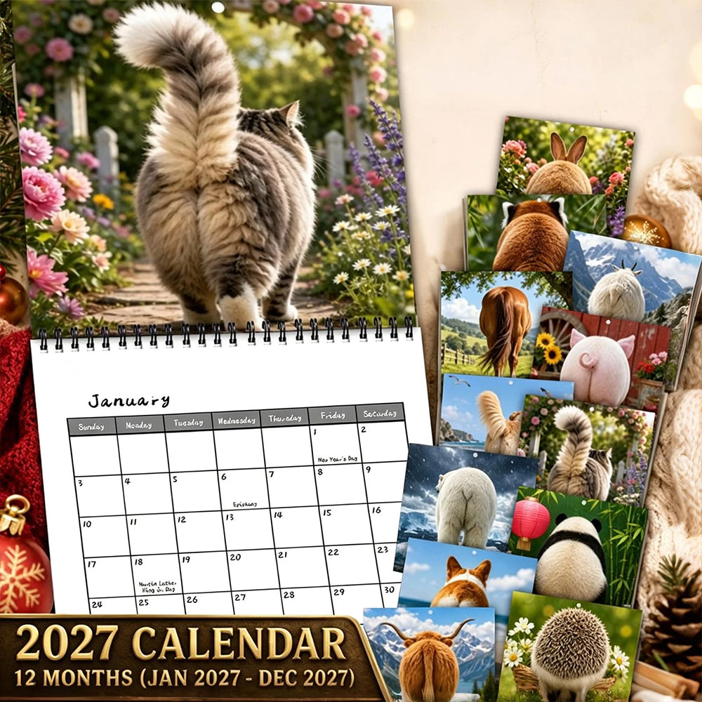 Funny Animal Butts 2027 Wall Calendar – Humorous Month-to-View Hanging Gift