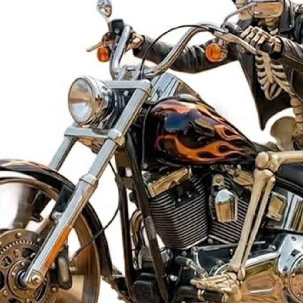 2D Flat Motorcycle Wind Spinner – Yard Garden Biker Windmill Stake with Rotating Wheels