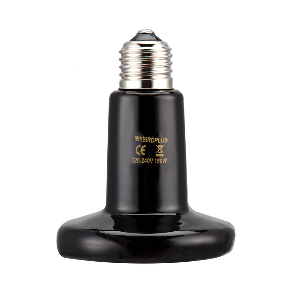2-Pack 150W Ceramic Heat Emitter – E27 Infrared Heat Lamp for Reptiles, No-Light 24/7 Heating