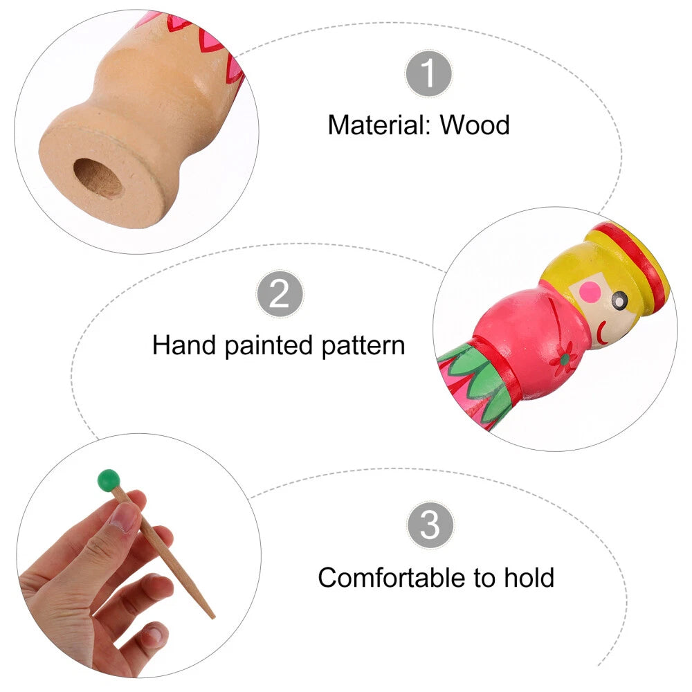 Large Wooden Knitting Spool Doll – French Knitting & Corking Tool for Beginners, Educational Hand Weaving Craft Kit