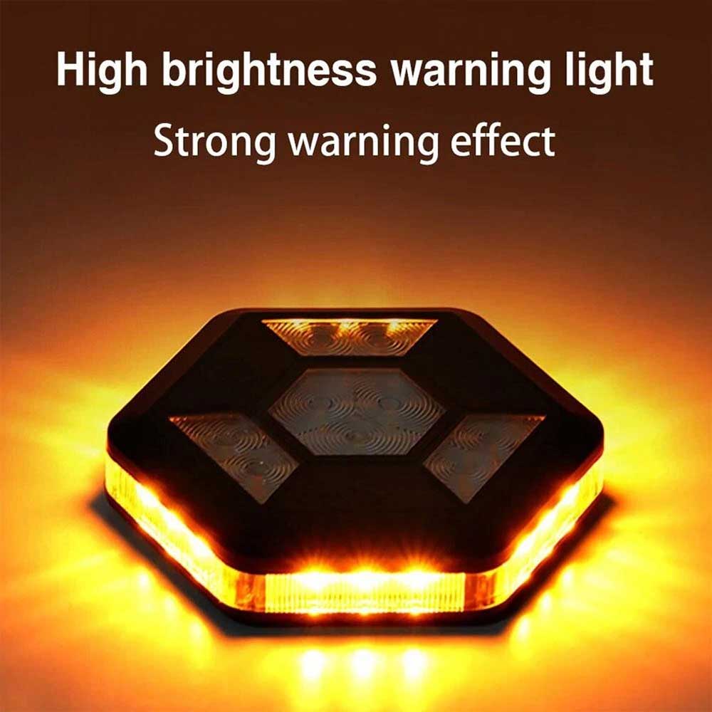 360° Rotating LED Magnetic Car Warning Light - Rechargeable Flashing Safety Beacon