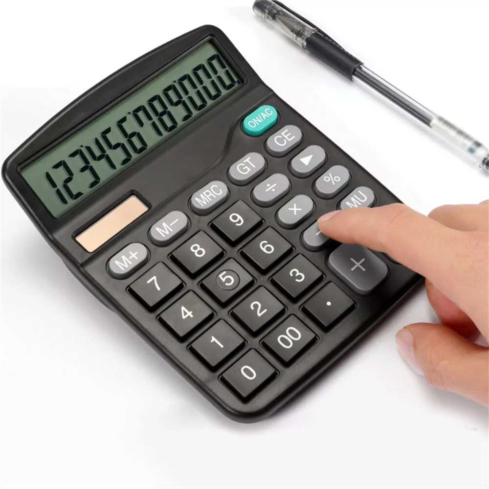 Solar Electronic Desk Calculator Extra Large Display Business Battery 12 Digit