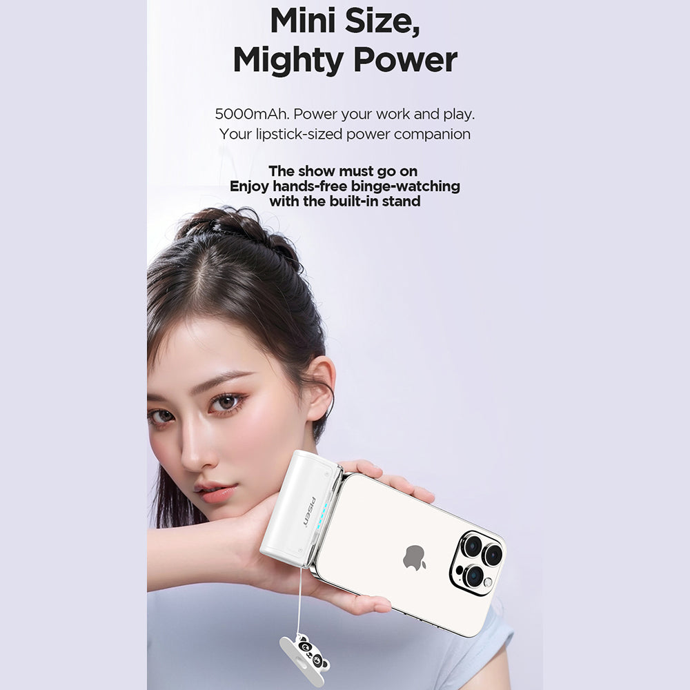 Pisen 22.5W Mini 5000mAh Cable-Free Power Bank – Tiny Fast Charger, CCC Certified