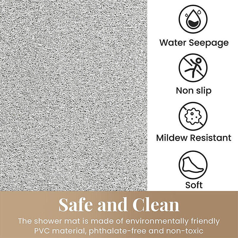 2X Non Slip Bathroom Bath Mat Anti Slip Loofah Shower Rug  Carpet Water Drains
