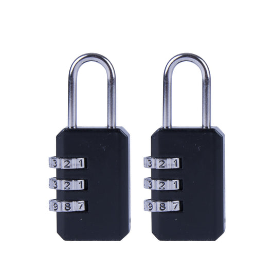 2 Pcs Combination 3 Dial Smooth Padlocks