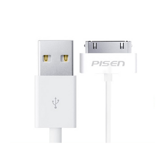 For iPhone 4 to USB A Charging Cable PISEN Mr White 0.8m