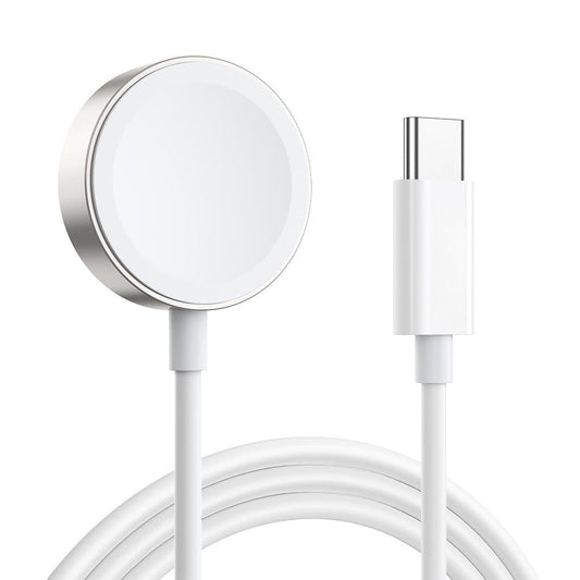 For Apple Watch Magnetic Fast Charger to USB-C White (1m) Stainless Steel