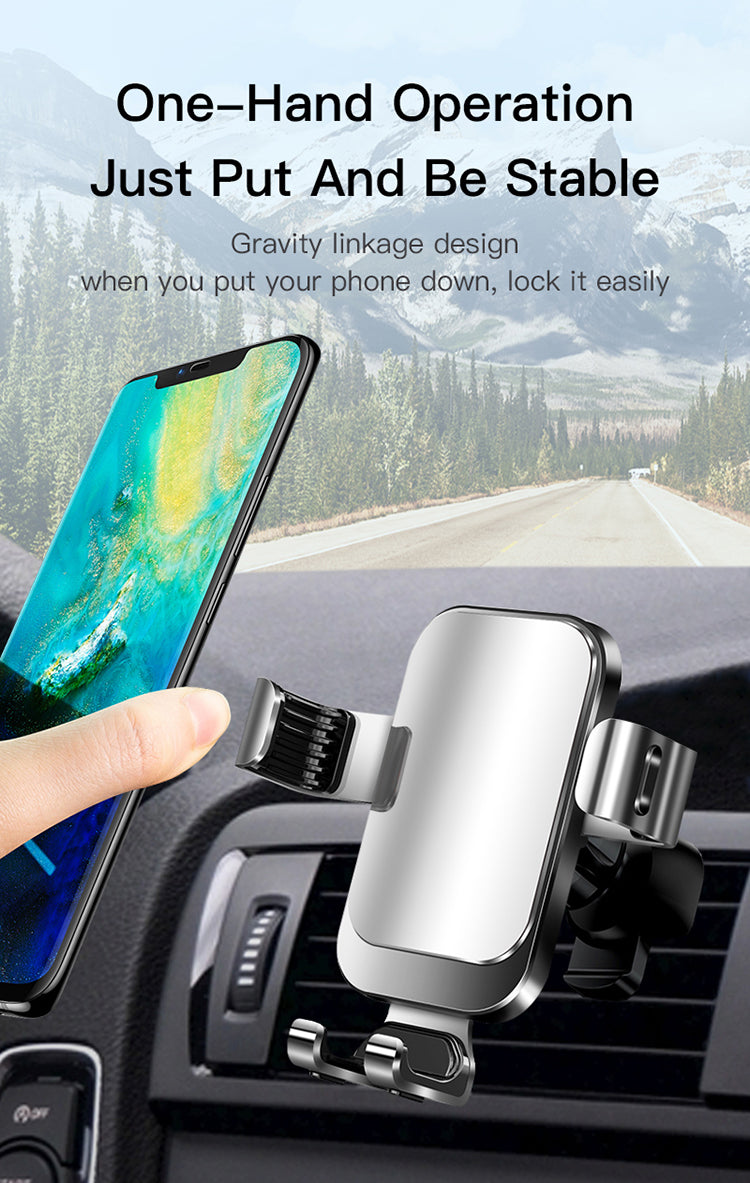 USP 2 in 1 Gravity-Activated Car Phone Holder （Air Vent Hook  & Dash Mount）