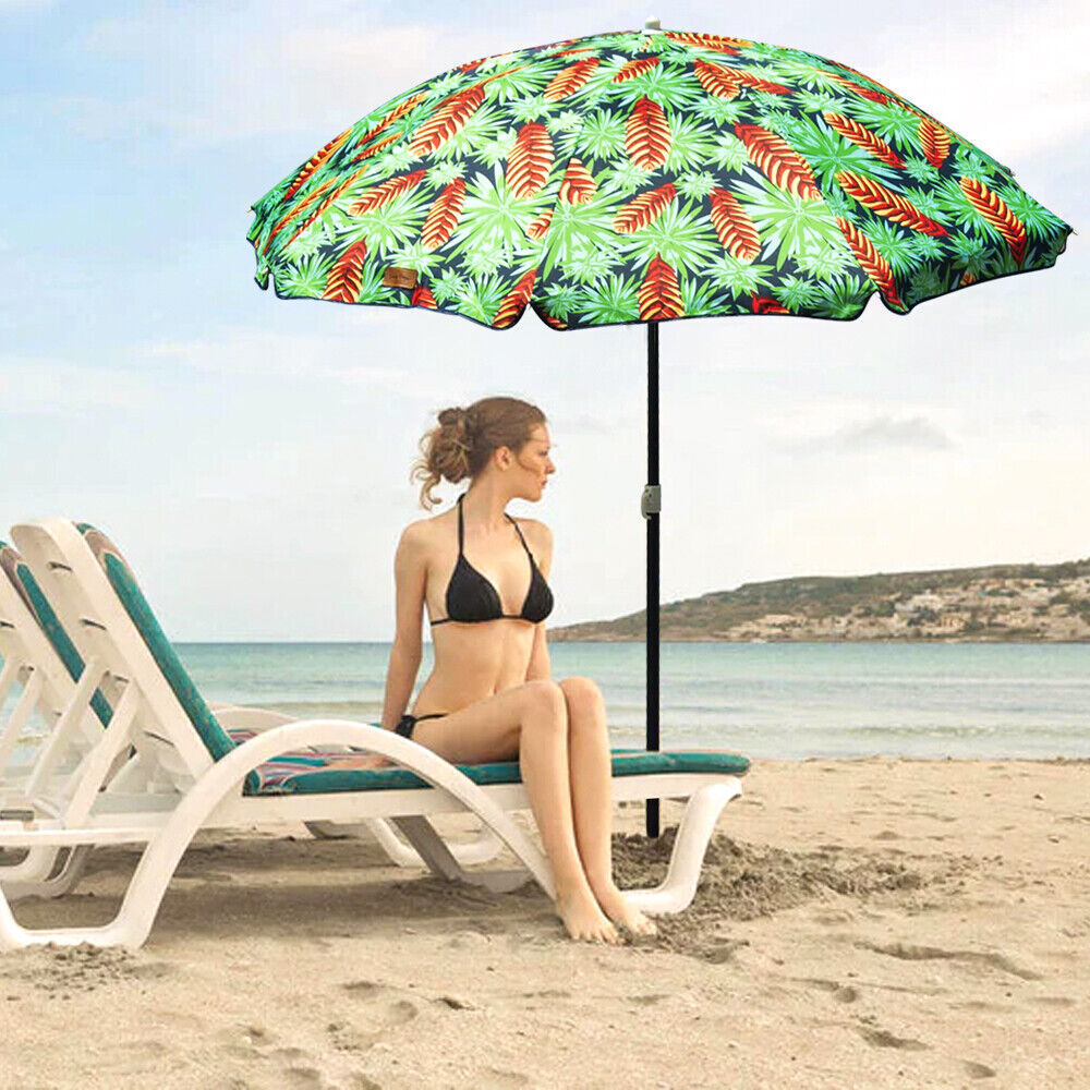 Lazy Dayz 1.8m Tiltable Beach Umbrella with Carry Bag - Mossman