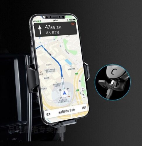 PISEN Gravity-Activated Car vent Mount Vent Phone Holder Electric Bracket Wireless Charger Qi car Holder(15W)Black