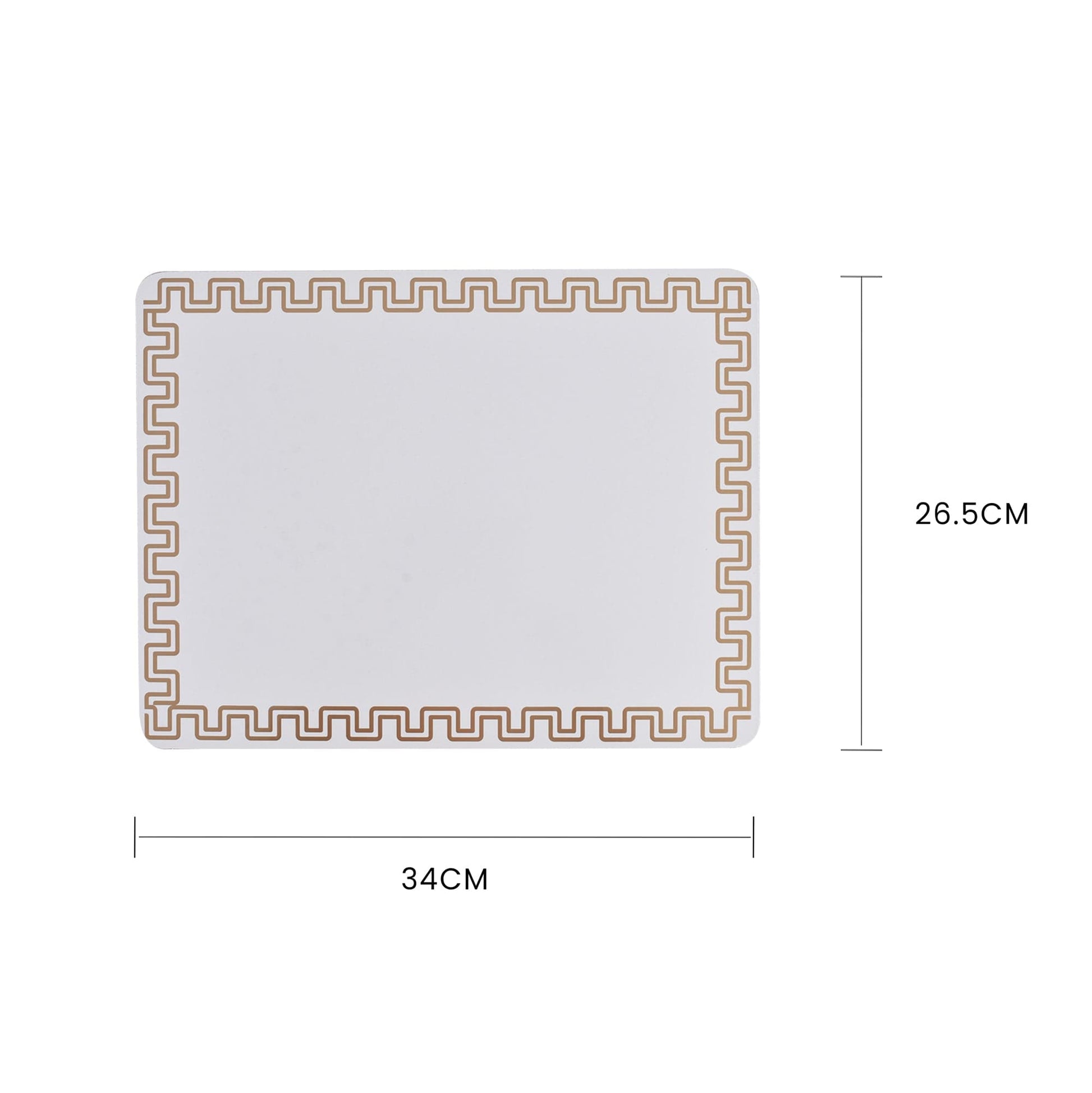 Clevinger 8 pcs MDF Placemats and Coasters Gold Border