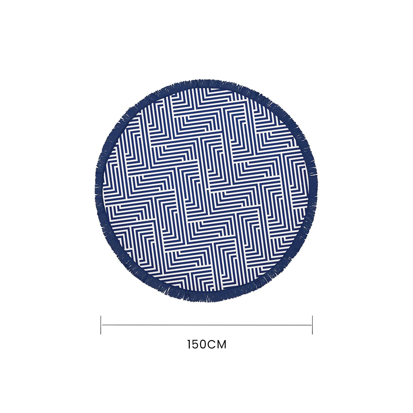 Round Beach Towel with Tinsel - Blue