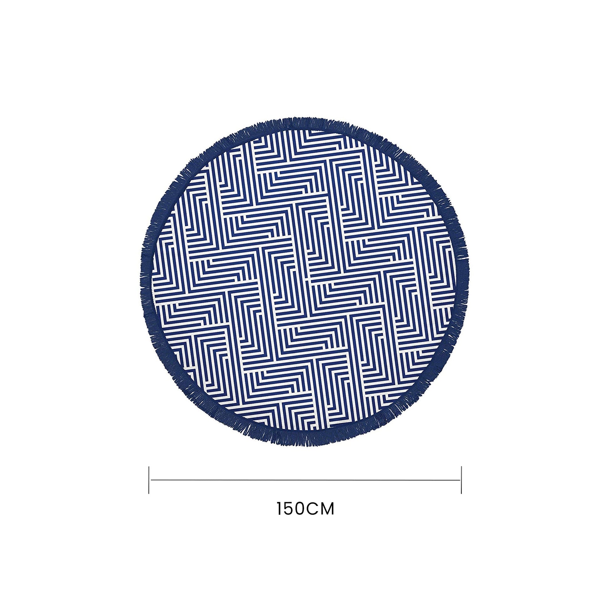 Round Beach Towel with Tinsel - Blue