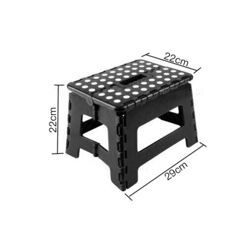 Stool Portable Plastic Foldable Chair Outdoor Bathroom Kitchen Adult Kids Black